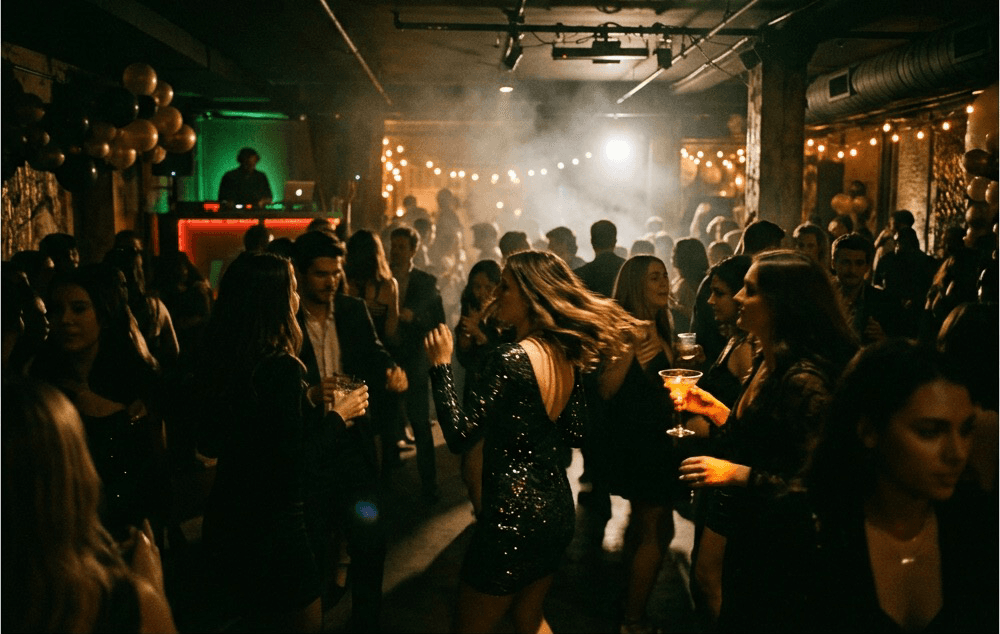 Illustrative crowd gathered for a night of music